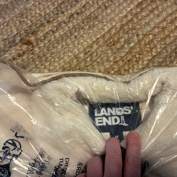 Fleece Sherpa Quilted Jacket Ivory/Tan - Picture 3 of 4